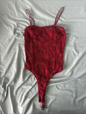 Windsor Red Lace One-Piece Bodysuit